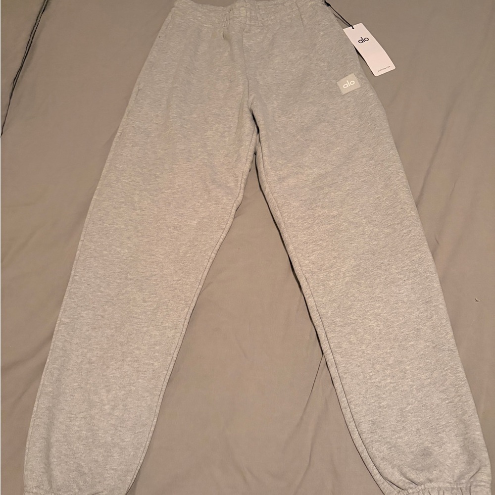 ALO Yoga Gray Track Pants - Light Heather Gray Joggers